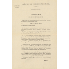 Agrégation des Sciences Mathématiques. Concours de 1914 : composition sur un sujet d'analyse