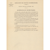Agrégation des Sciences Mathématiques. Session spéciale d'octobre 1919 : mathématiques élémentaires