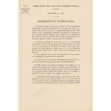 Agrégation des Sciences Mathématiques. Concours de 1919 : mathématiques élémentaires