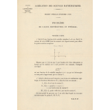 Agrégation des Sciences Mathématiques. Session spéciale d'octobre 1919 : problème de calcul différentiel et intégral
