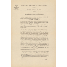 Agrégation des Sciences Mathématiques. Session normale de 1920 : mathématiques spéciales