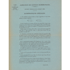 Agrégation des Sciences Mathématiques. Session spéciale de juillet 1920 : mathématiques spéciales