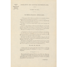 Agrégation des Sciences Mathématiques. Session de 1921 : mathématiques spéciales
