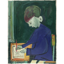 Elève à sa table de travail