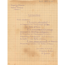 Correspondance administrative reçue par l'école de Bouin - Vendée (1948 à 1961). 