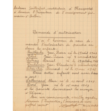 Correspondance administrative de l'école d'Houquetot (1949 à 1953). 