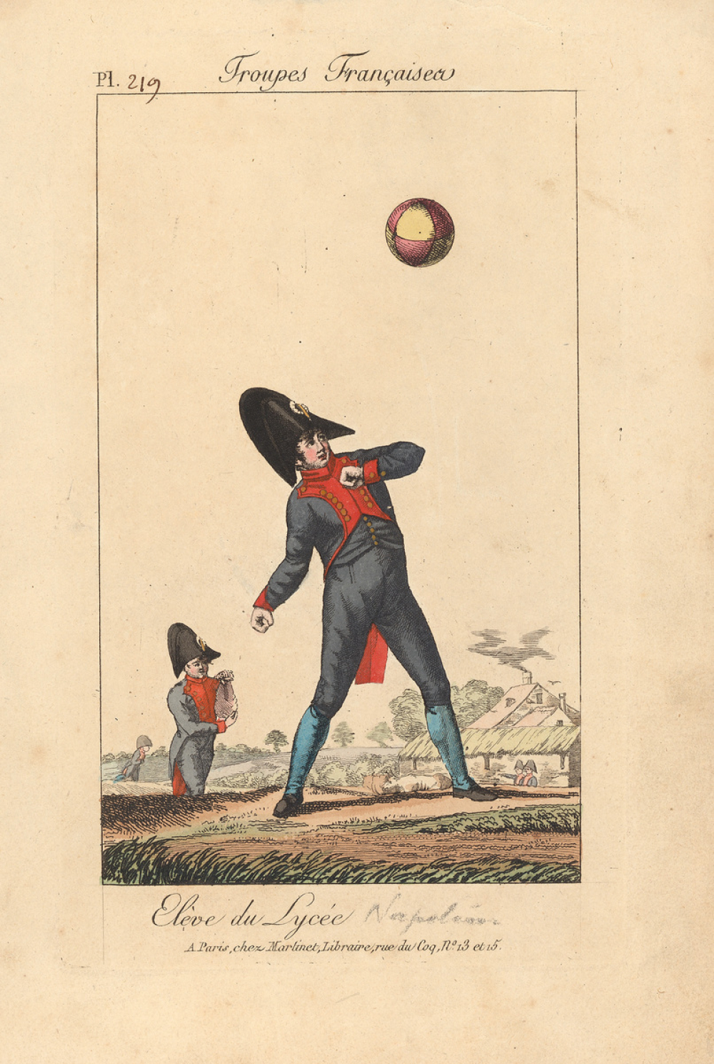Planche N° 219 : Elève jouant à la balle : Lycée Napoléon