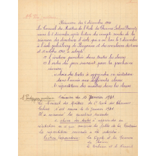 Registre des Délibérations du Conseil des Maîtres de l'École de Garçons des Thermes.