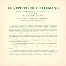 Le répétiteur d'allemand : disques d'accompagnement de l'allemand facile : classe de 4e