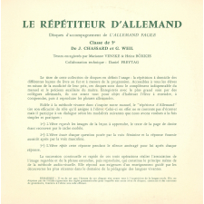 Le répétiteur d'allemand : disques d'accompagnement de l'allemand facile : classe de 5e