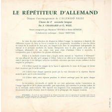 Le répétiteur d'allemand : disques d'accompagnement de l'allemand facile 