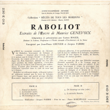 Raboliot : extraits de l'oeuvre de Maurice Genevoix