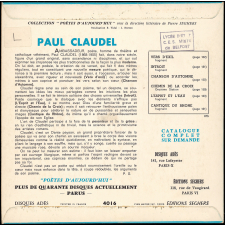 Vers d'exil (fragment), Introït (fragment), Chanson d'automne, chemin de la Croix, onzième station, L'Esprit et l'Eau (fragment), Cantique du Rhône (fragment)