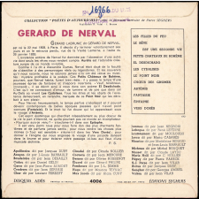 Les Filles du Feu, Le Rêve est une seconde vie, Petits Châteaux de Bohême, El Desdichado, Les Cydalises, Le point noir, Choeur des Gnômes, Artémis, Fantaisie, Épitaphe, Vers dorés