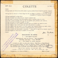 Dialogues de bêtes. I, sentimentalités