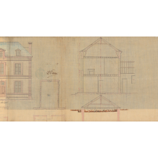 Plan, coupes et élévation. Commune de St Christophe-sur-Condé. Travaux Communaux.