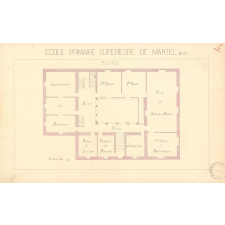 Ecole Primaire Supérieure de Martel (Lot). 1er étage.
