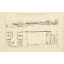 Plan et Coupe Générale d'Institution Polytechnique de E. M. J. Lemoine d'Essoies, rue neuve Berri, bâtie par Charles Aubert Architecte. 