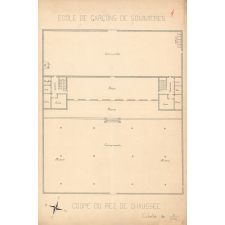 Ecole de garçons de Sommières. Coupe du rez-de-chaussée.