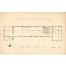 Ecole de garçons de Sommières. Coupe du premier étage.