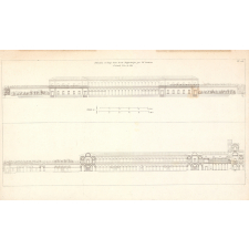 Elévation et Coupe d'une Ecole Polytechnique par Mr. Dedreux. 1er Grand Prix de 1815. Planche 106.