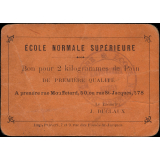Ecole normale supérieure. 2 bons pour du pain.