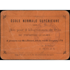 Ecole normale supérieure. 2 bons pour du pain.