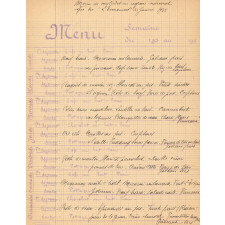 Menus et comptes de cantines. Années 1920 et 1930. 