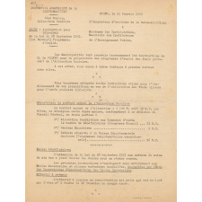 Application pour 1959-1960 de la loi du 28 septembre 1951 (Loi Barangé) - Programme d'emploi.