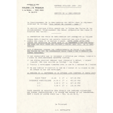 Service de la demi-pension. Rentrée-scolaire 1990-1991.