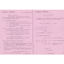 Rentrée scolaire 1991-1992 au collège Jean-Baptiste Poquelin de Paris. 