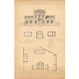 Écoles de garçons, avec services communaux - départements. École & Mairie de Brécy (Cher), par Tarlier, Architecte.