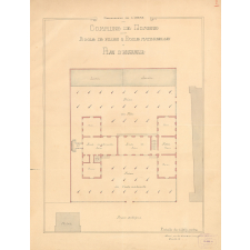 Ecole de filles & Ecole maternelle. Plans d'architecte. Façades. Coupe. 