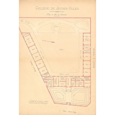 Collège de jeunes filles (de Cholet). Plan du Rez-de-Chaussée.