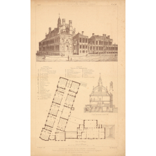 Écoles de filles et de garçons - étrangers. / Écoles centrales et administration du School Board à Sheffield (Angleterre), par MM. Flockton & Robson, Arch[itec]tes.