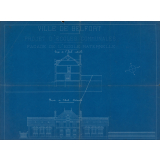 Ville de Belfort. Projet d'Ecoles Communales - Façade de l'Ecole Maternelle.