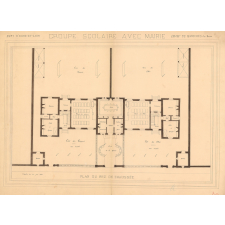 Groupe scolaire avec Mairie. Département d'Eure-et-Loir. Commune de Bazoches-les-Hautes. 