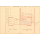 Groupe scolaire. Département d'Eure-et-Loir. Commune du Tremblay-le-Vicomte. Plans.