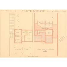 Groupe scolaire. Département d'Eure-et-Loir. Commune du Tremblay-le-Vicomte. Plans.