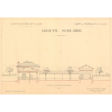 Groupe scolaire. Département d'Eure-et-Loir. Commune du Tremblay-le-Vicomte. Coupe longitudinale.
