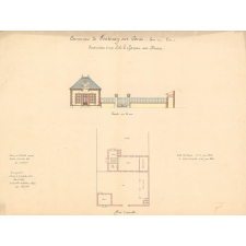 Commune de Fontenay-sur-Conie. Eure-et-Loir. Construction d'une Ecole de Garçons avec Mairie.