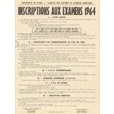 Université de Paris - Faculté des Lettres et Sciences Humaines. Inscriptions aux examens 1964.