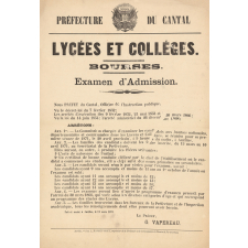 Préfecture du Cantal - Lycées et Collèges. Bourses. Examen d'Admission.