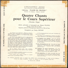 Quatre chants pour le cours supérieur. 2e disque. .