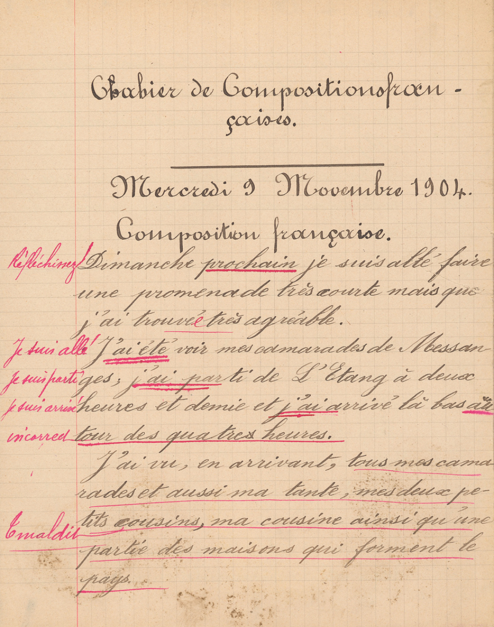 Cahier de compositions françaises