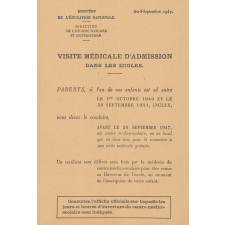 Visite médicale d'admission dans les écoles