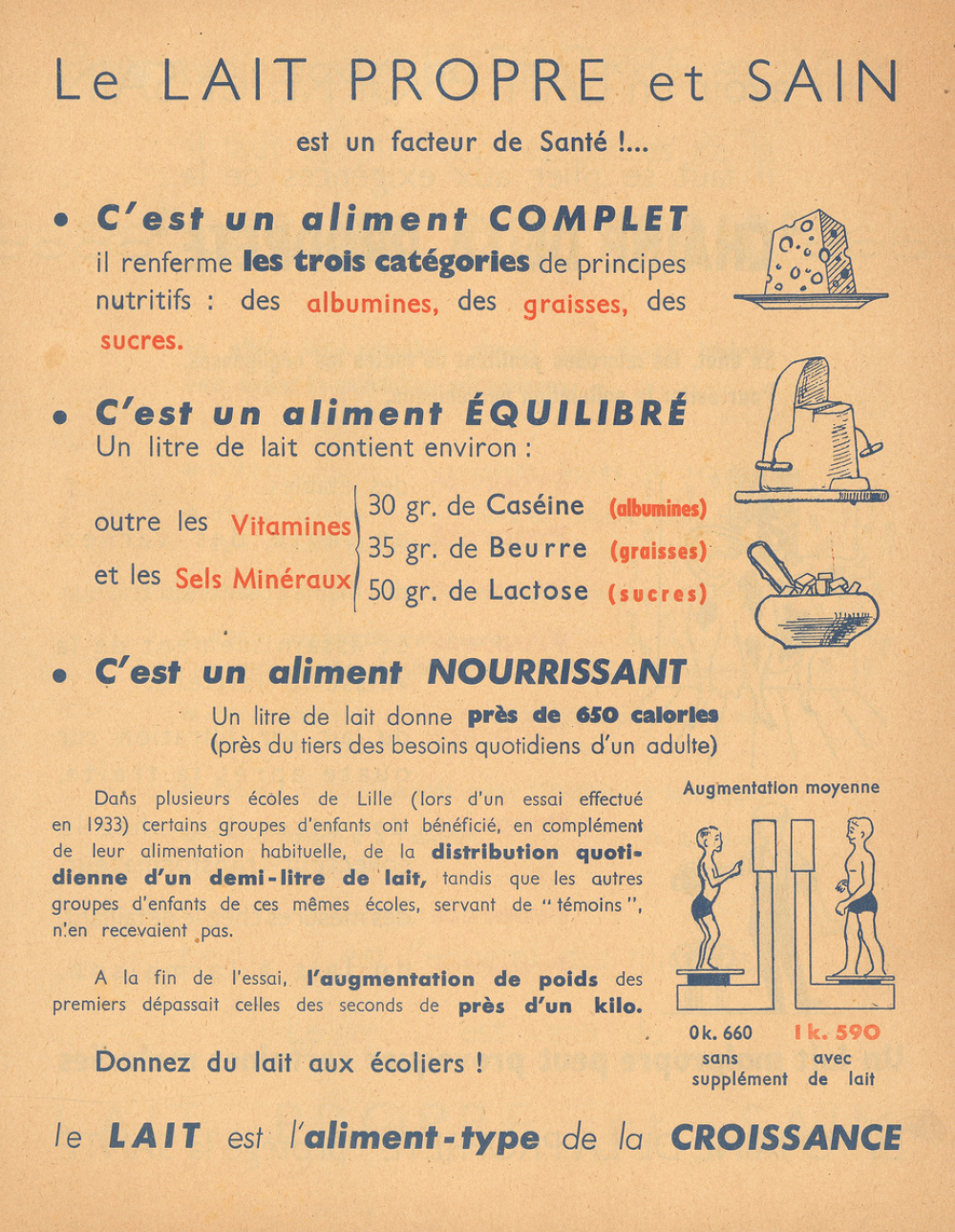 Le lait propre et sain