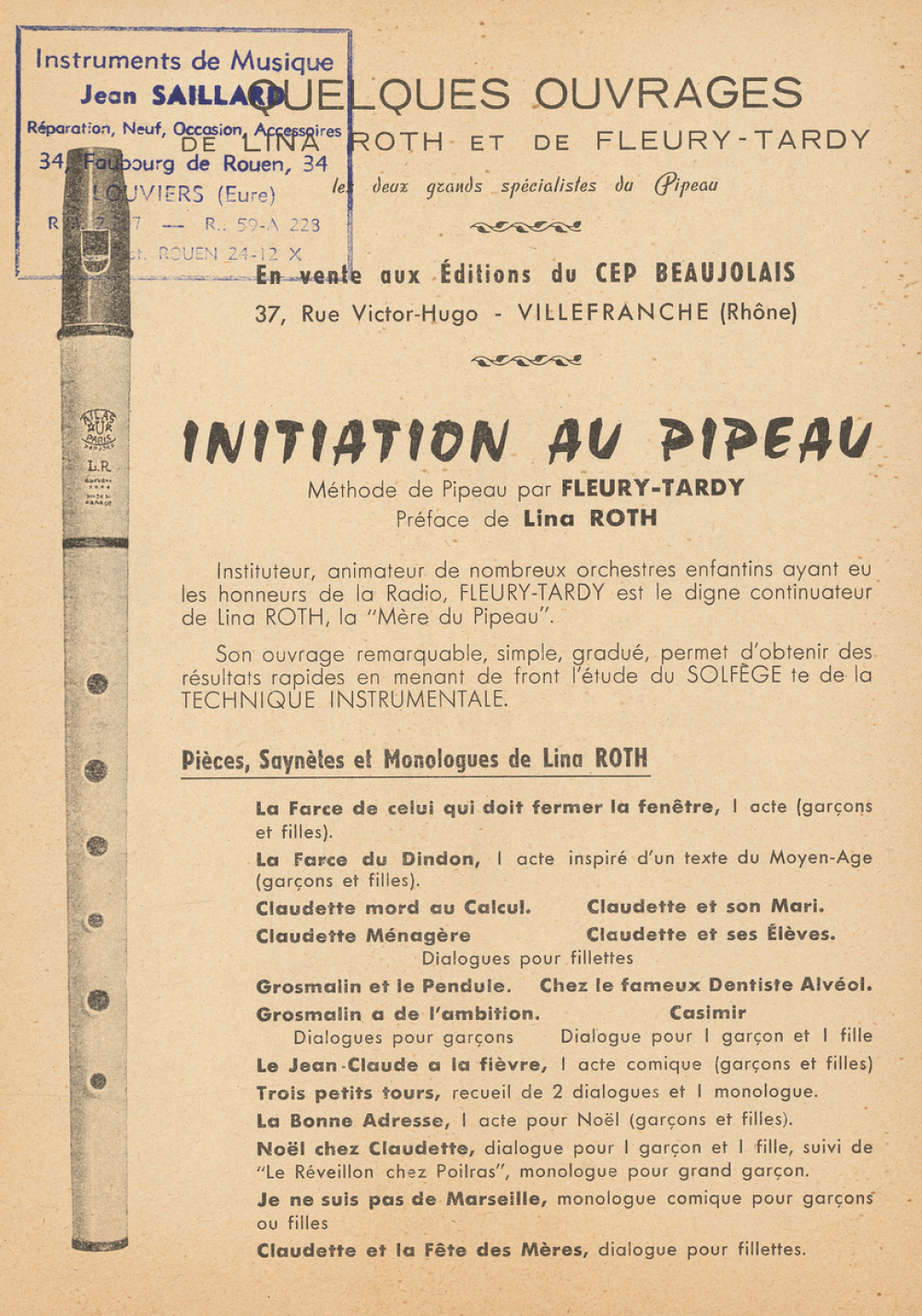 Initiation au pipeau