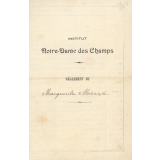 Emploi du temps d'élève. Institut Notre-Dame des Champs. 