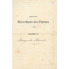 Emploi du temps d'élève. Institut Notre-Dame des Champs.